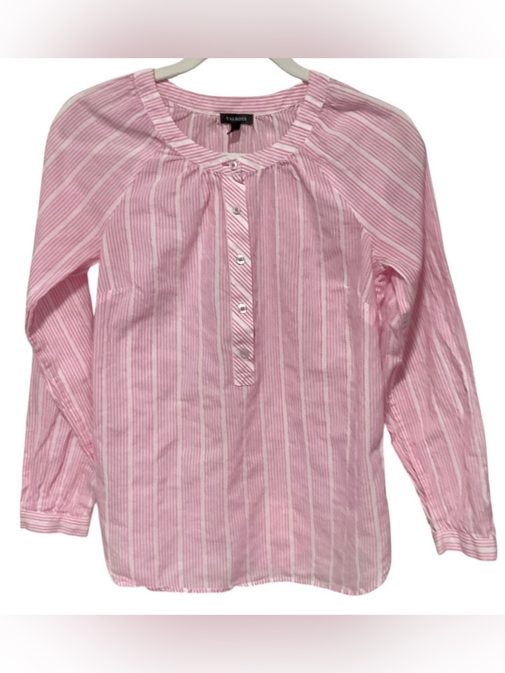 Talbots Pink & White Stripe Peasant Blouse – Size XS
